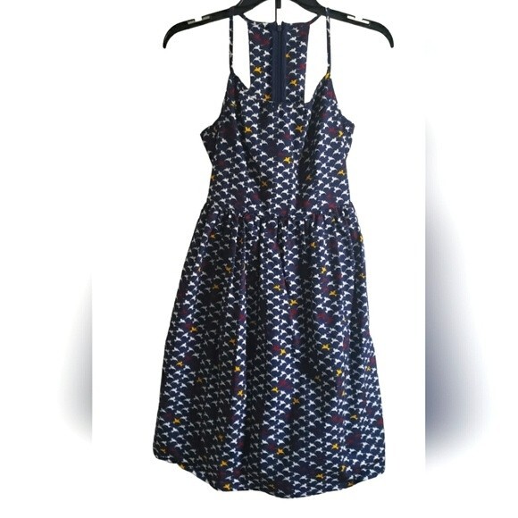 Dresses & Skirts - Modcloth Liza Luxe Bird Print Sundress Women's Size XS Halter Spaghetti Straps